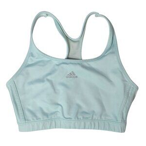 Adidas Unpadded Sports Bra Mint Green Large Lined Racerback Pullover Logo AF5001